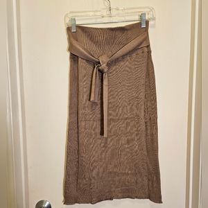 ✨Bobi  tie waist knit skirt tan NWT